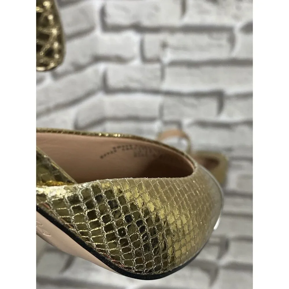 J.Crew Womens Millie‎ Ankle-Strap Heels in Snake-Embossed Italian Leather Size 6